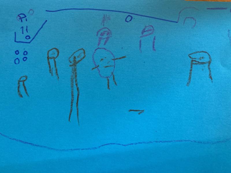 Toddlers drawings on the theme of autumn.