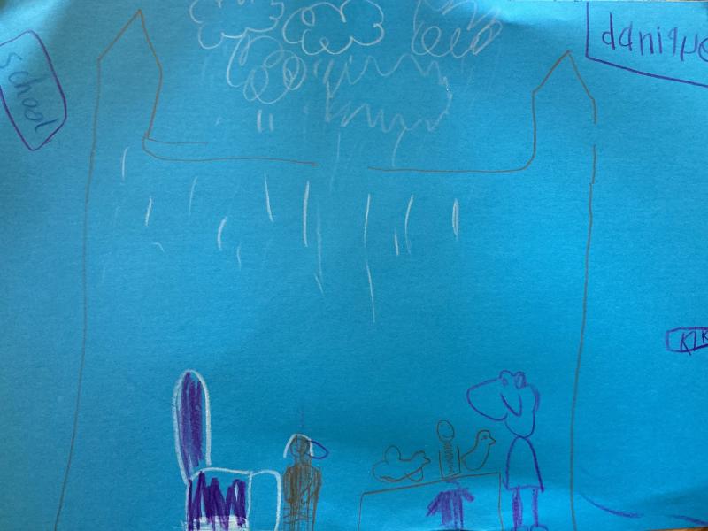 Toddlers drawings on the theme of autumn.