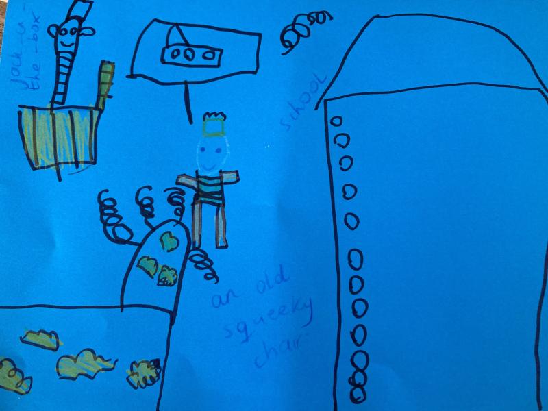 Toddlers drawings on the theme of autumn.