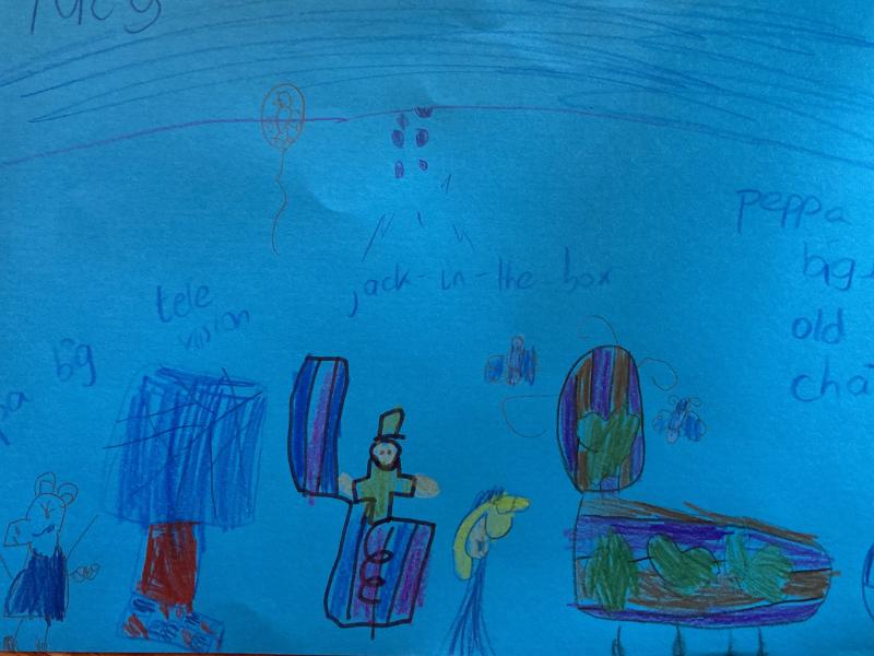 Toddlers drawings on the theme of autumn.