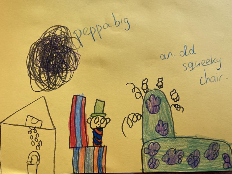 Toddlers drawings on the theme of autumn.