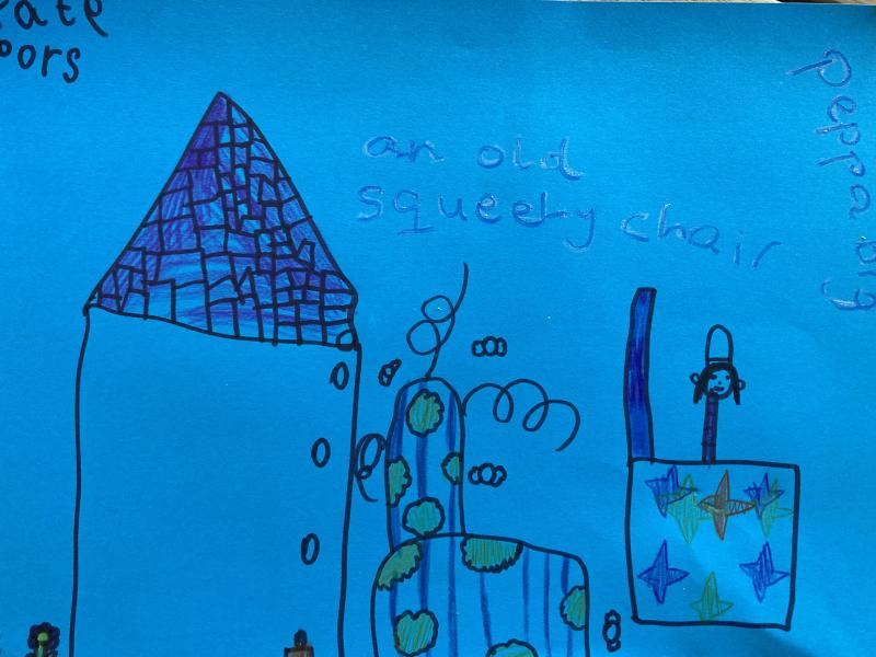 Toddlers drawings on the theme of autumn.