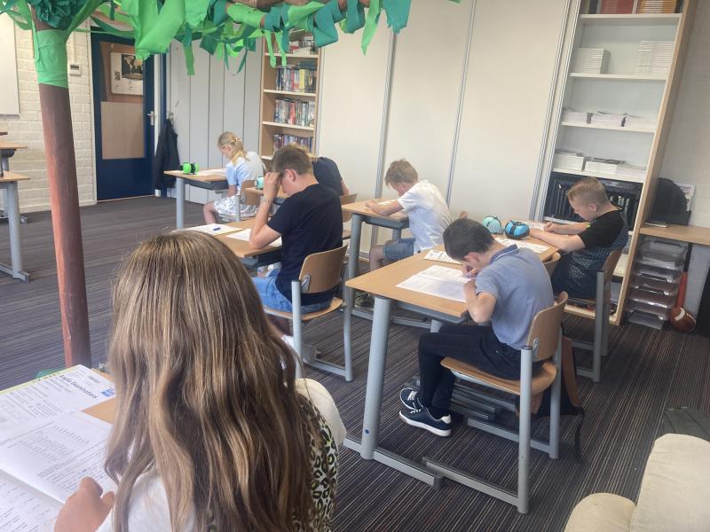 Pupils focused on their Anglia exams.
