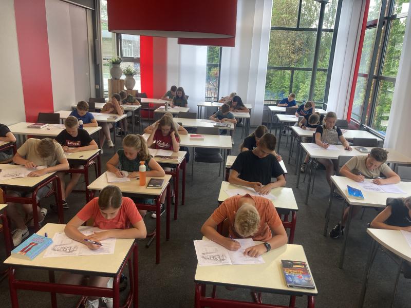 Making their exam..